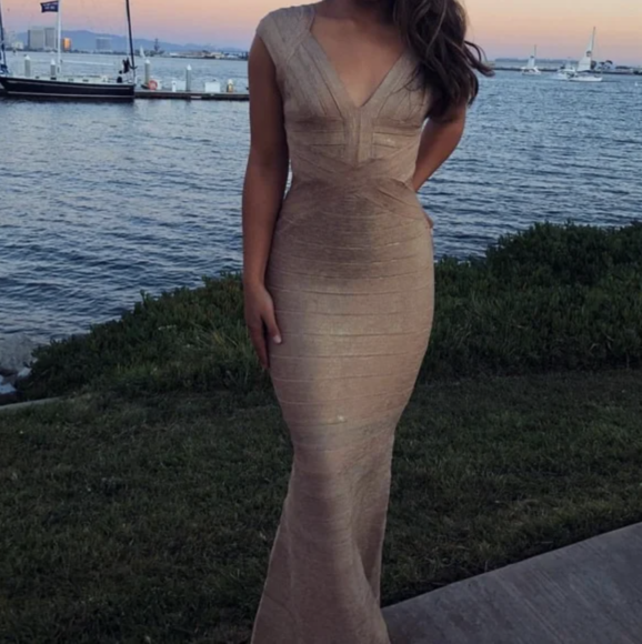 Gold Metallic Maxi Dresses